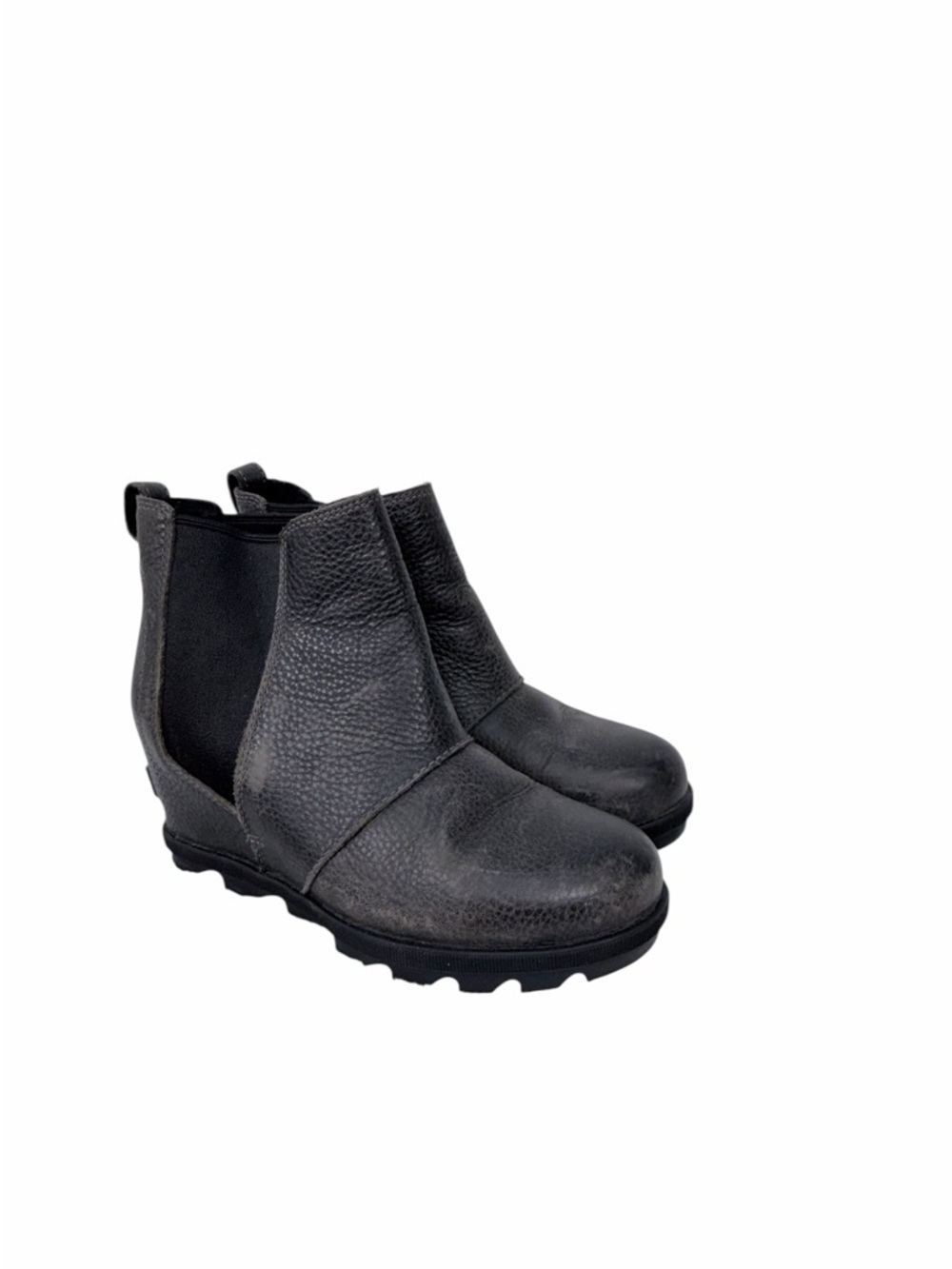 Sorel Chelsea Boots Womens 8 Black gray Leather Waterproof Ankle Boot Lug Sole - Picture 9 of 16